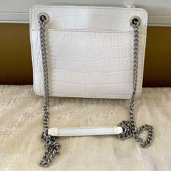 Authentic Brighton Sylvie White Floral Chain Shoulder/Crossbody Bag/Purse. EUC! - Picture 6 of 13